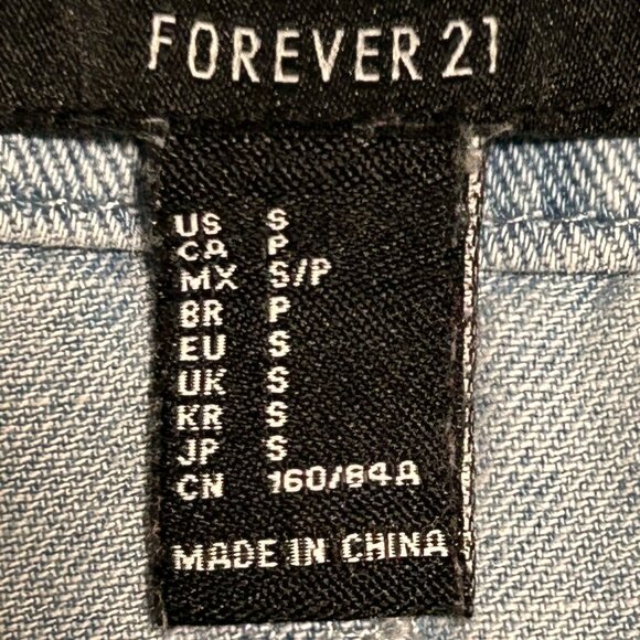 Forever 21 Size Small Denim Overall Mini Dress - Picture 9 of 12